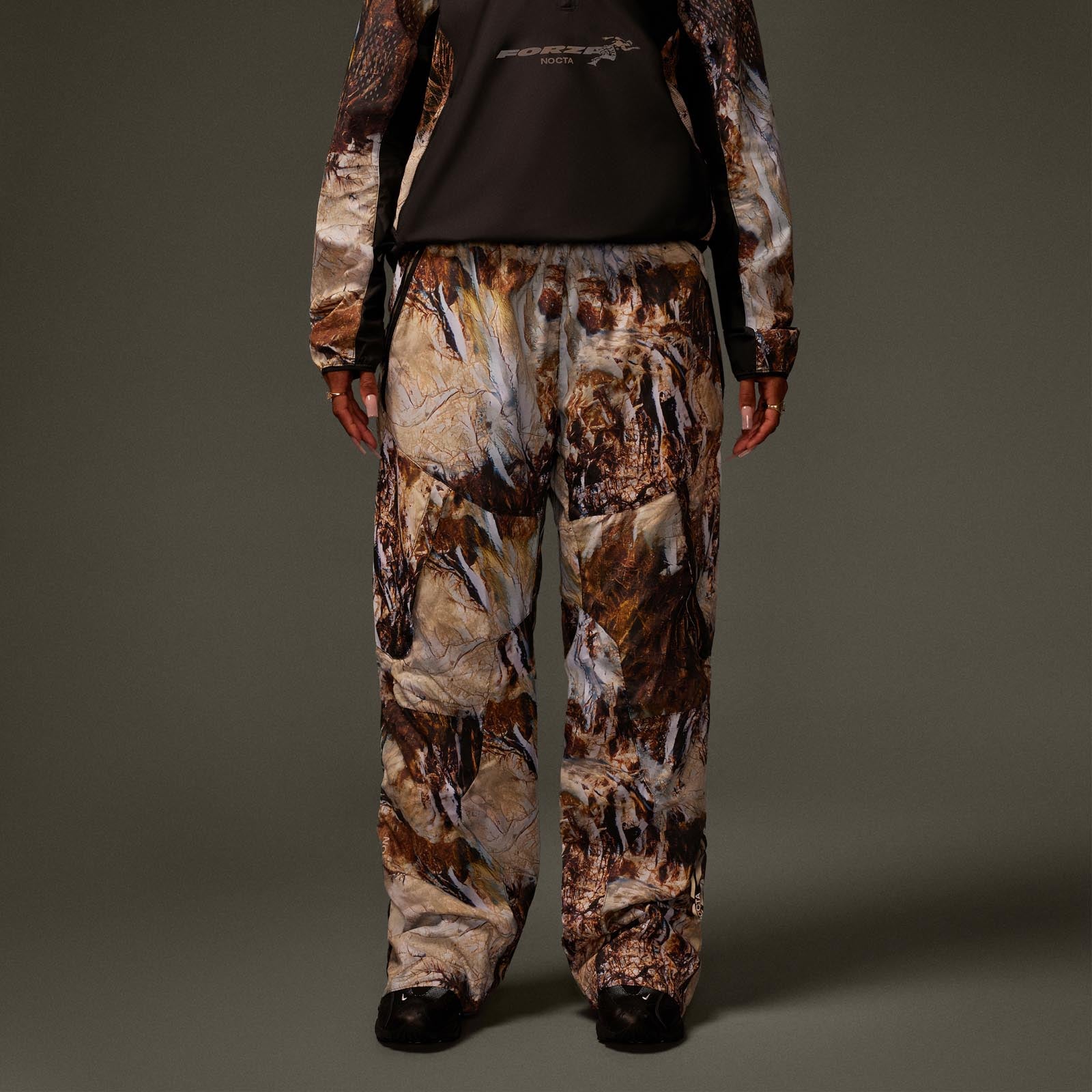 Men's Side Zip Reflective Cargo Pants, Camouflage / 2XL - Waist 72 cm